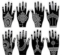 New- 4 Pieces India Henna Tattoo Stencil Set for