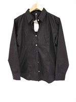 New women's black button up shirt, size large