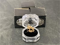Crystal Diamond Lucite Ring Box