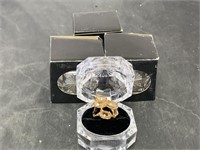 Crystal Diamond Lucite Ring Box