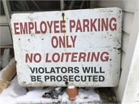 Large Employee Parking No Loitering Sign