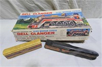 Vintage Bell Clanger Train & Wooden Locomotive