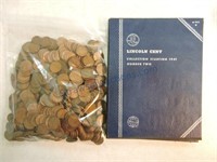 Bag of 530 Lincoln wheat cents and