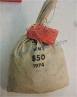 Bank bag of 5000 BU 1974 Lincoln cents