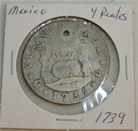 1739 Mexico 4 Reales, holed