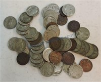US Coin lot: 16 Indian cents, 1 - 2 cent piece,