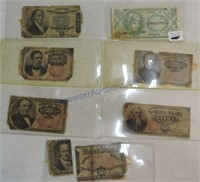 Lot of 7 fractional notes
