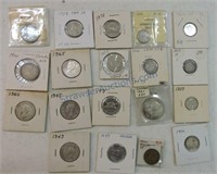 Lot of 19 Canada coins, some silver
