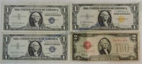 2 - 1957 $1 silver certificates, 1935 $1 silver