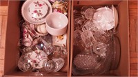 Two boxes of china and glass including