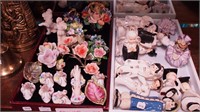 Two containers of small decorative items: