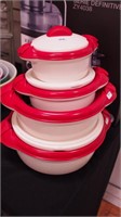 Four-piece set of Insocore red and  white round