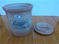 Red Wing 5 LB butter crock, lid w/Lutana Butter