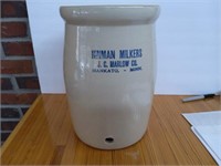 2 Gallon Hinman Milkers, JC Marlow Co. Mankato,