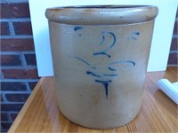 Salt glaze 2 gallon crock, wing drop 8, base