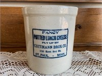 Guttmann Bros. fancy potted lunch cheese crock,