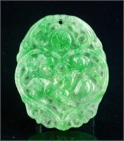Chinese Hetian Jade Carved Plaque Pendant