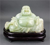 Burma Green Jadeite Laughing Buddha