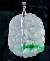 Burma Fine Apple Green Jadeite Carved Pendant