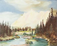 Signed L.N Oil on Panel Landscape