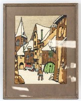 Embroidery Town Scene