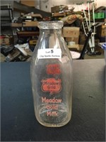Meadow Gold Glass Milk Bottle