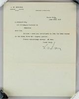 1919 L.W. Brown Letter for Smoky Oil Company Stock