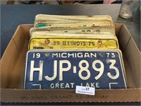 Flat of Old Metal License Plates