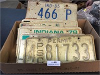 Flat Of Old Metal License Plates