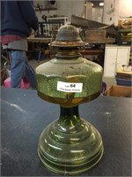 Antique Green Glass Oil Lamp - NO Globe