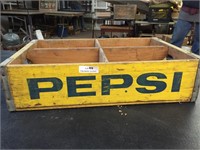 Vintage Wooden Pepsi Soda Pop Crate- Divided