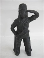 Contemporary Cast Iron NA Chief Coin Bank - 9.5"