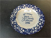 1996 Vincennes Rendezous Spongeware Plate