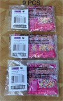 9 Pouches of Plastic Craft Spinkles