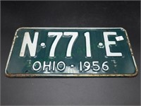 Original 1956 metal Ohio license plate
