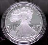 1991 PROOF SILVER EAGLE W BOX PAPERS
