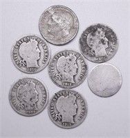 6 SILVER DIMES 1 HALF DIME