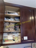 Cabinet Contents - Napkins, Hair Products,