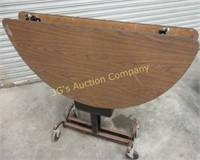 Fold Up Round Table on Wheels