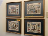 4 Needlepoint  Pictures, Two Person Saw & Misc.