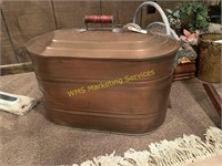Large Copper Boiler Wash Tub w/Lid