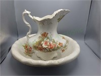 Beautiful vintage porcelain pitcher and basin!