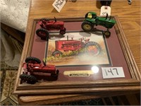 International Farmall M Picture w/ 3 Small Toy