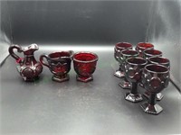 Lot of AVON 1876 Cape Cod Ruby Red glass!