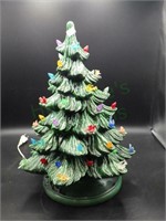 Vintage earthenware lighted Christmas Tree