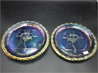 Pair of Indiana Glass Liberty Bell plates!