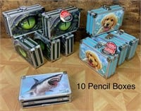 10 Hard Cased Pencil Boxes (5" x 8.25")