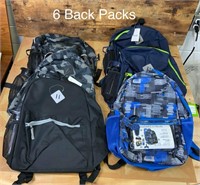 Lot of 6 Back Packs
