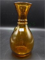 Handmade amber glass wine decanter!
