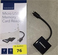 Micro USB memory card reader, not tested